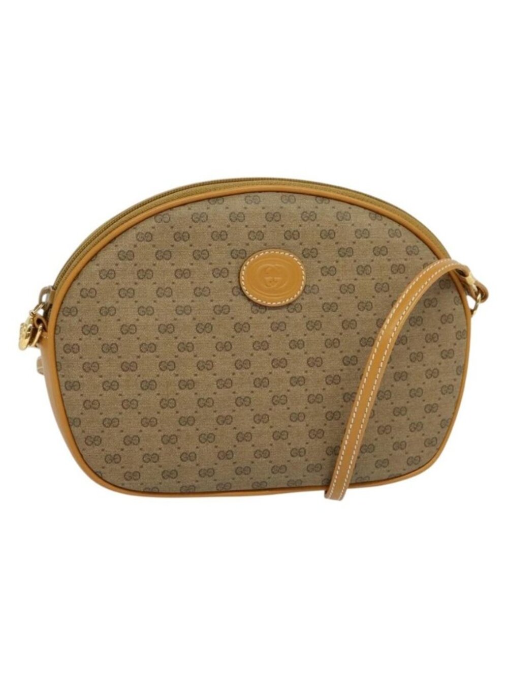 Authentic GUCCI Micro GG Supreme Shoulder Bag PVC Brown Gold 007 084 0094